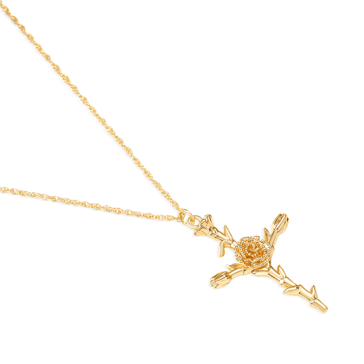 Floral Cross Pendant Necklace