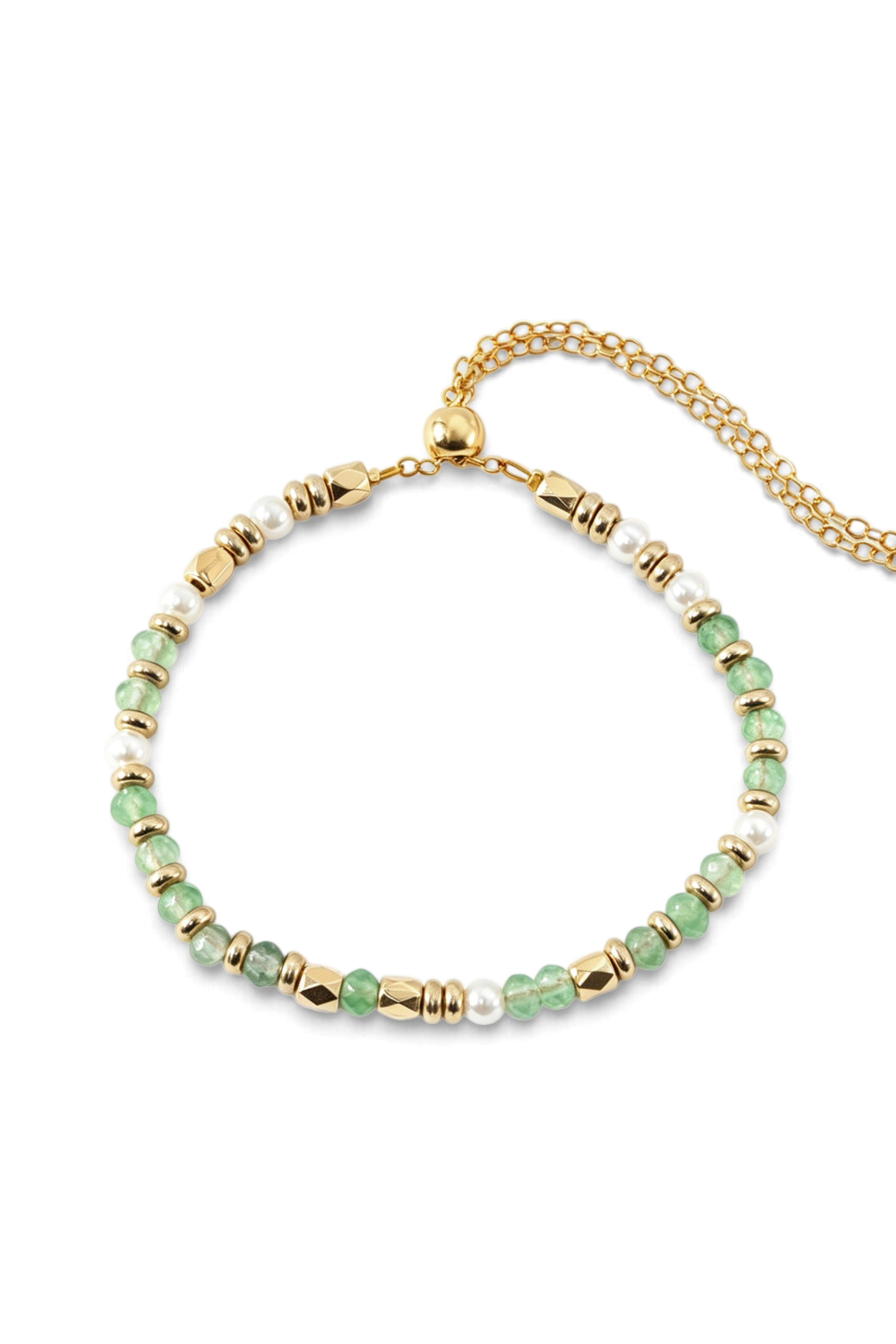 Gemstone Beaded Slider Bracelet