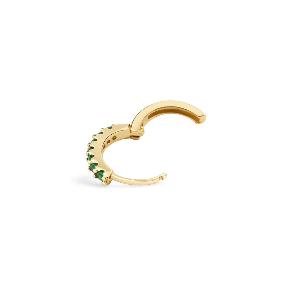 Aretes de aro Huggie con piedras preciosas - Agua