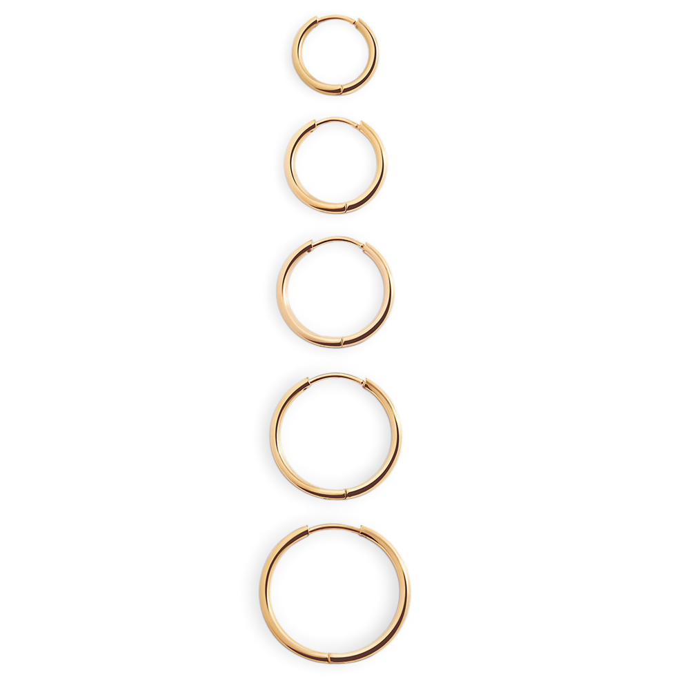 Pendientes de aro pequeños - Chapado en oro de 18 quilates. / 10 mm