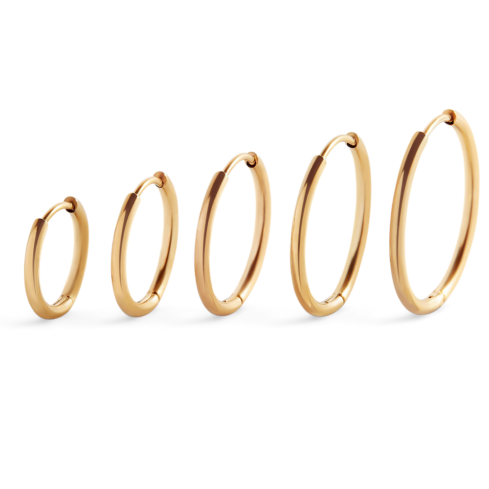 Pendientes de aro pequeños - Chapado en oro de 18 quilates. / 10 mm