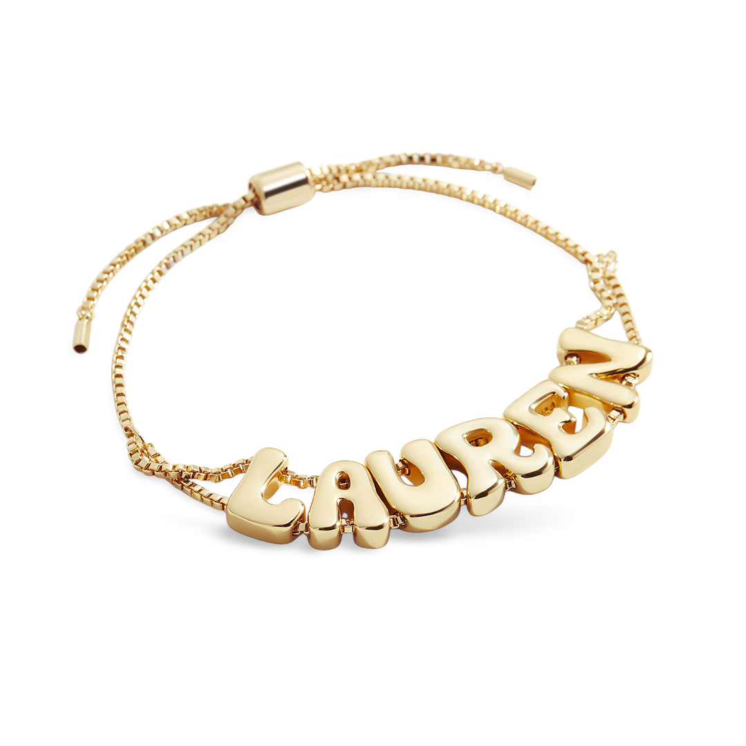 Groovy Adjustable Chain Name Bracelet