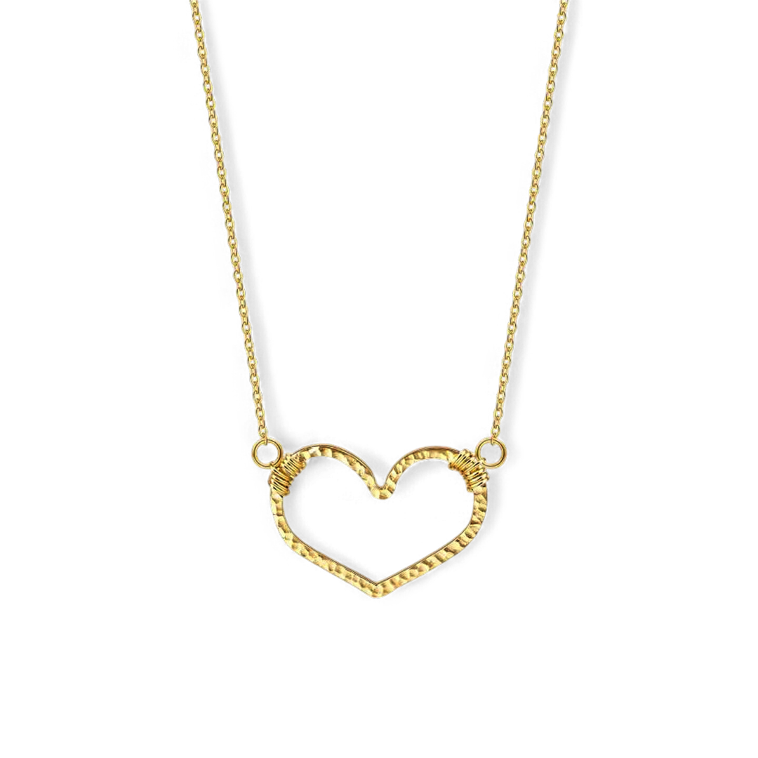 Hammered Gold Heart Necklace