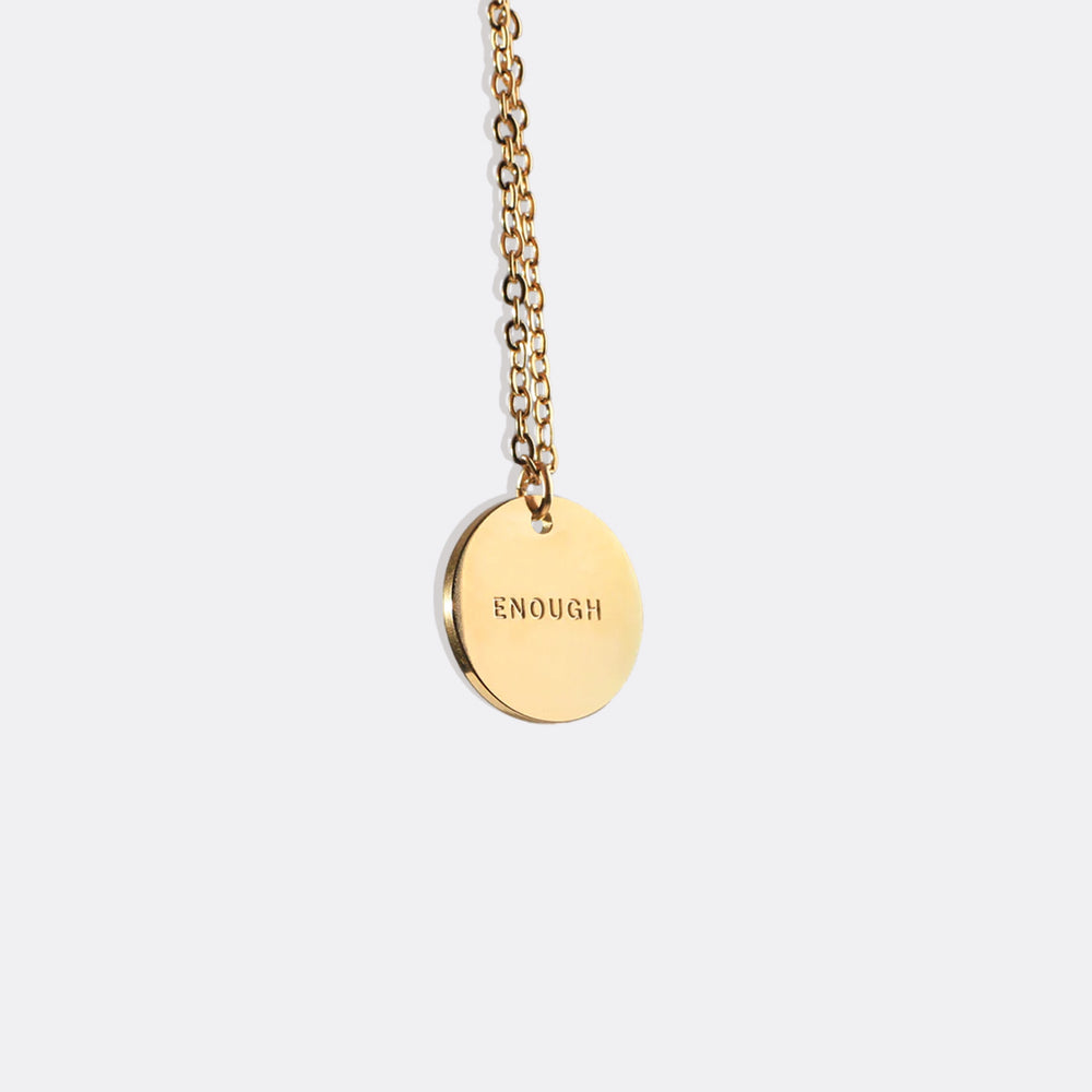 I Am Enough Pendant Necklace - 18k Gold Plated