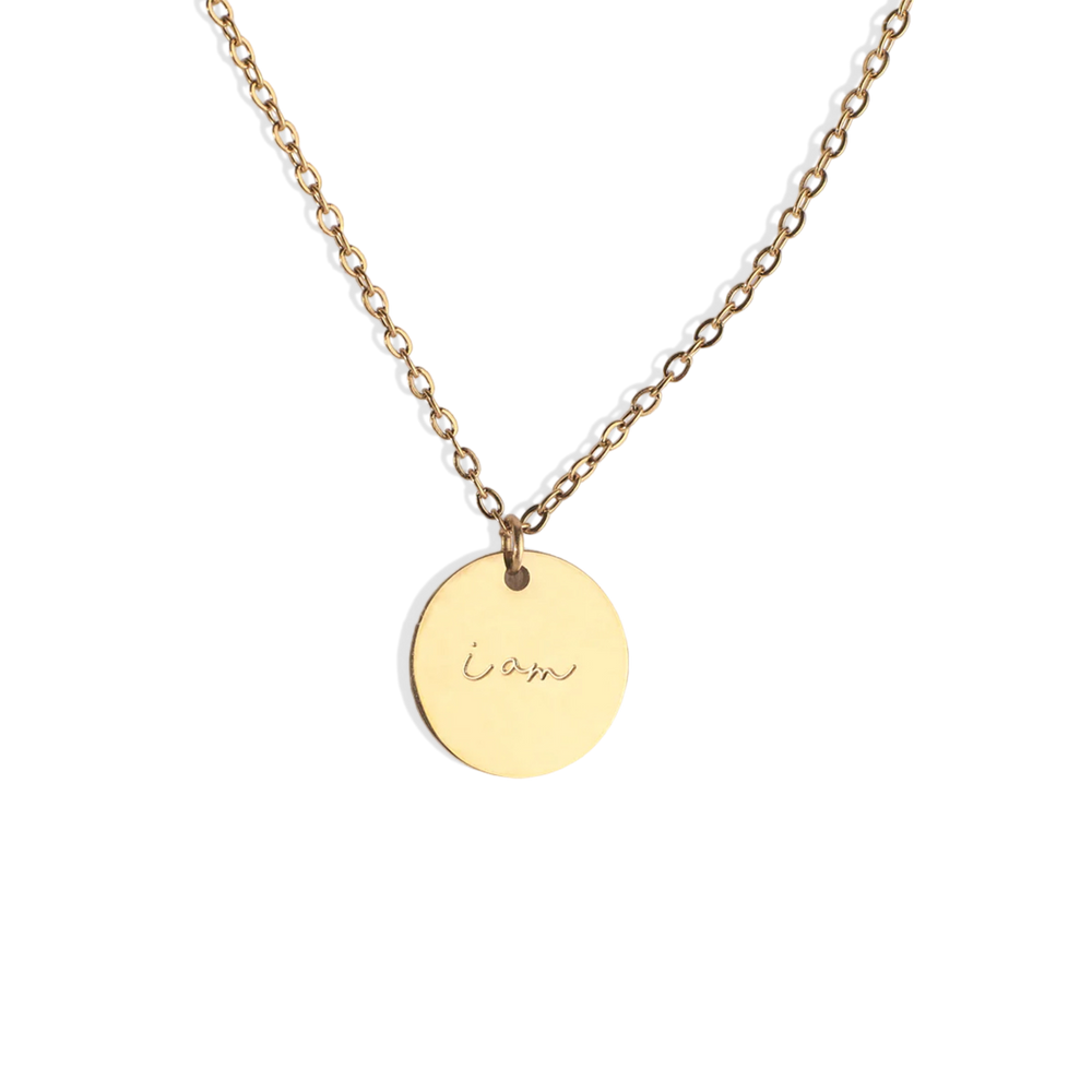 I Am Enough Pendant Necklace - 18k Gold Plated