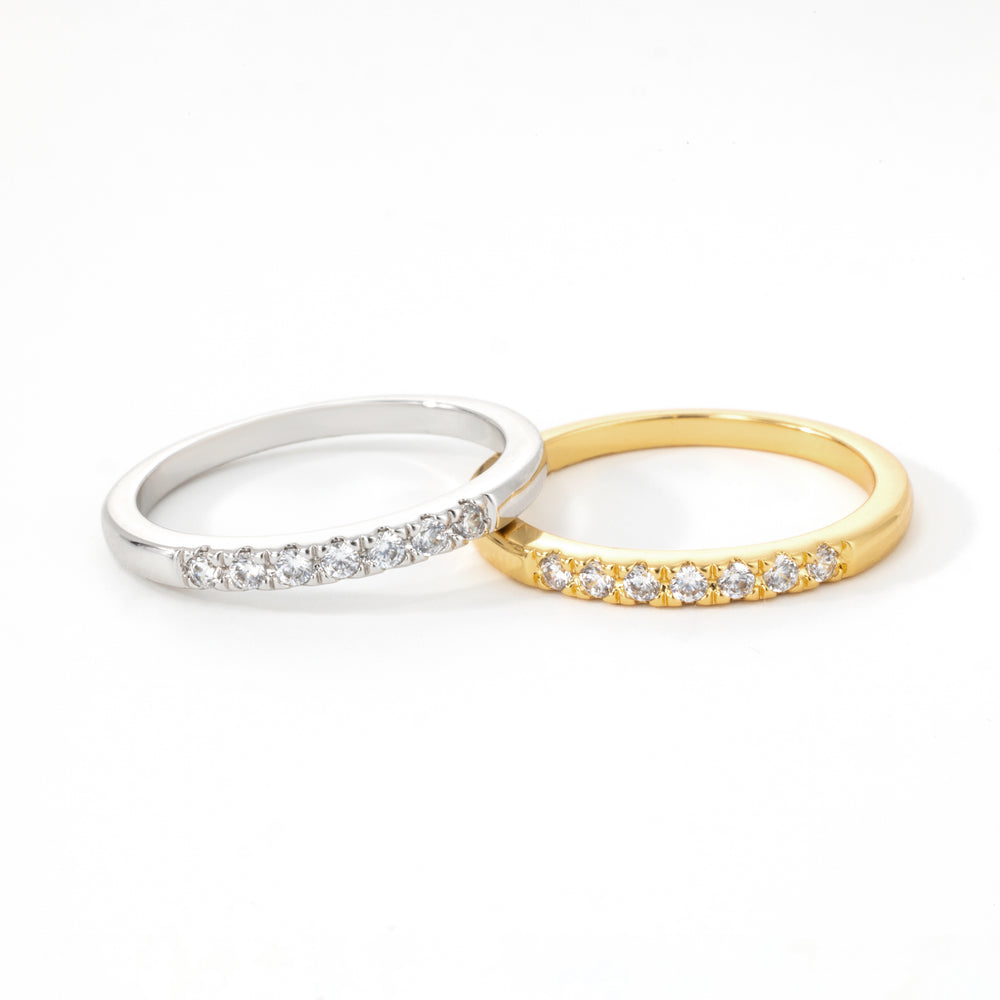 Layered Gemstone Stacking Ring - Gold / 7