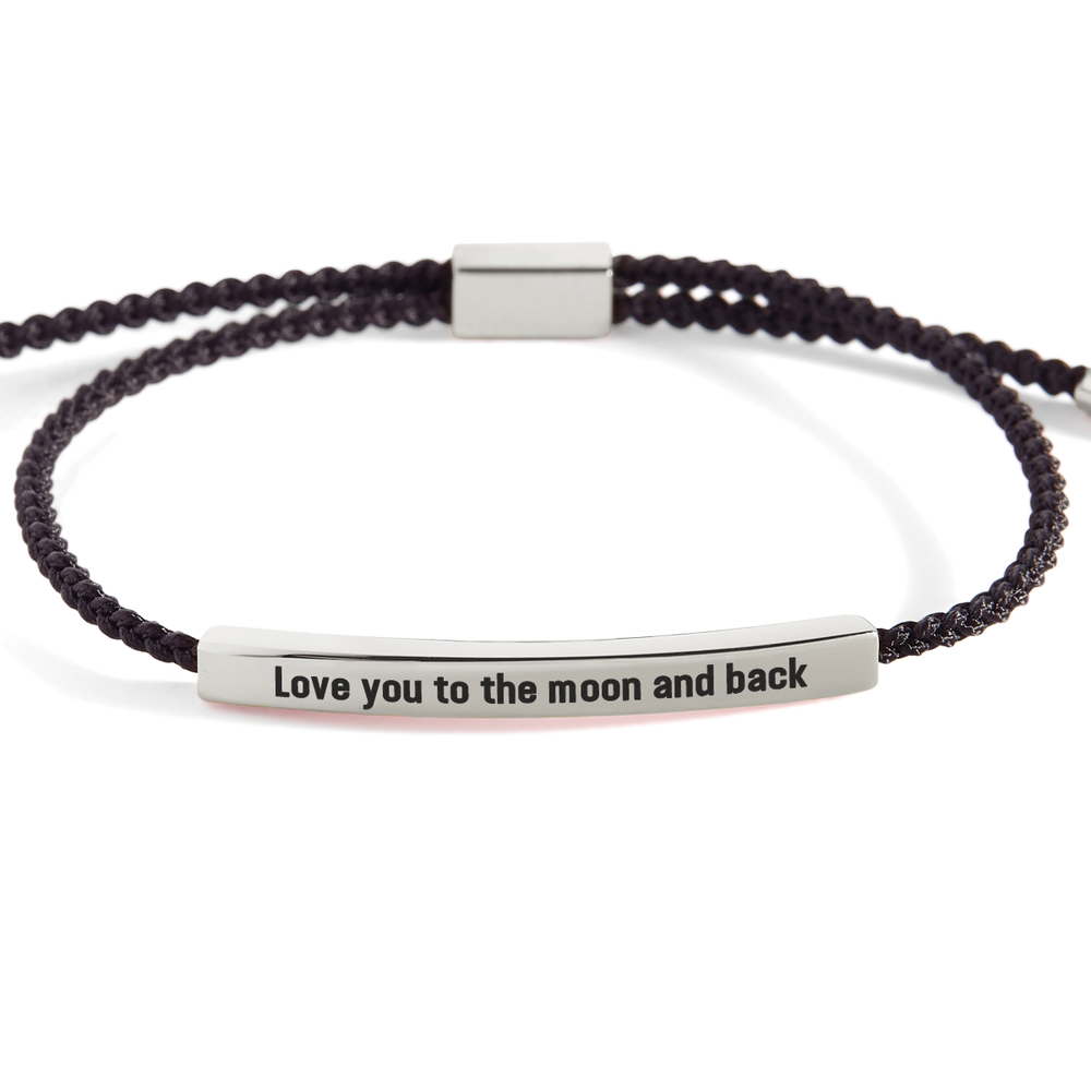 Love you to the moon and back Inspire Bracelet - Silver / Royal Blue