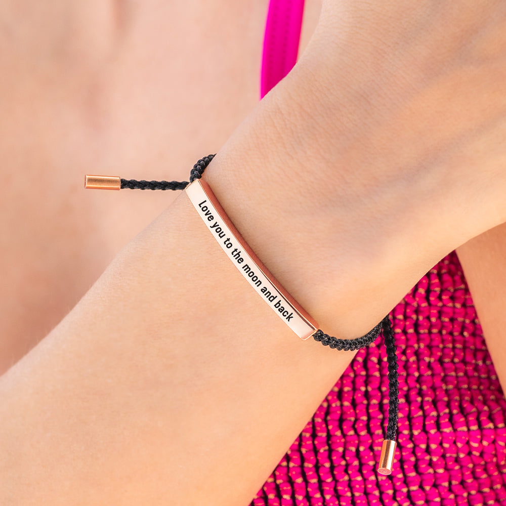 Love you to the moon and back Inspire Bracelet - 18k Rose Gold Plated / Pink