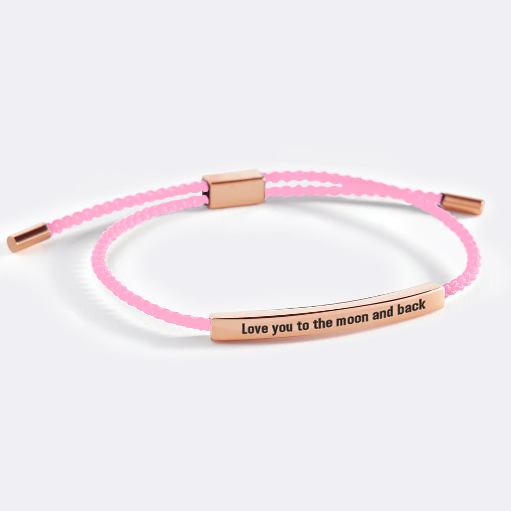Love you to the moon and back Inspire Bracelet - 18k Rose Gold Plated / Pink