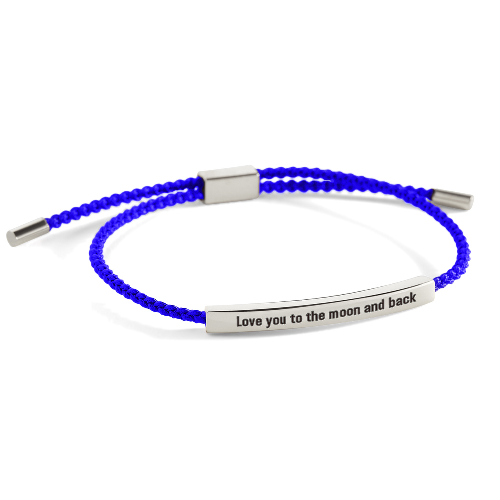 Love you to the moon and back Inspire Bracelet - Silver / Royal Blue