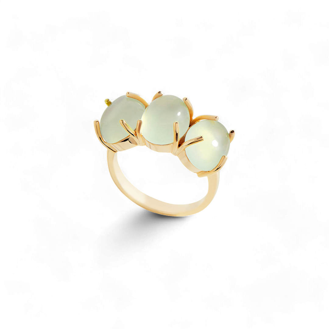 A Gold Vermeil Jellybean Ring with candy-colored gemstones set in a delicate gold vermeil band.