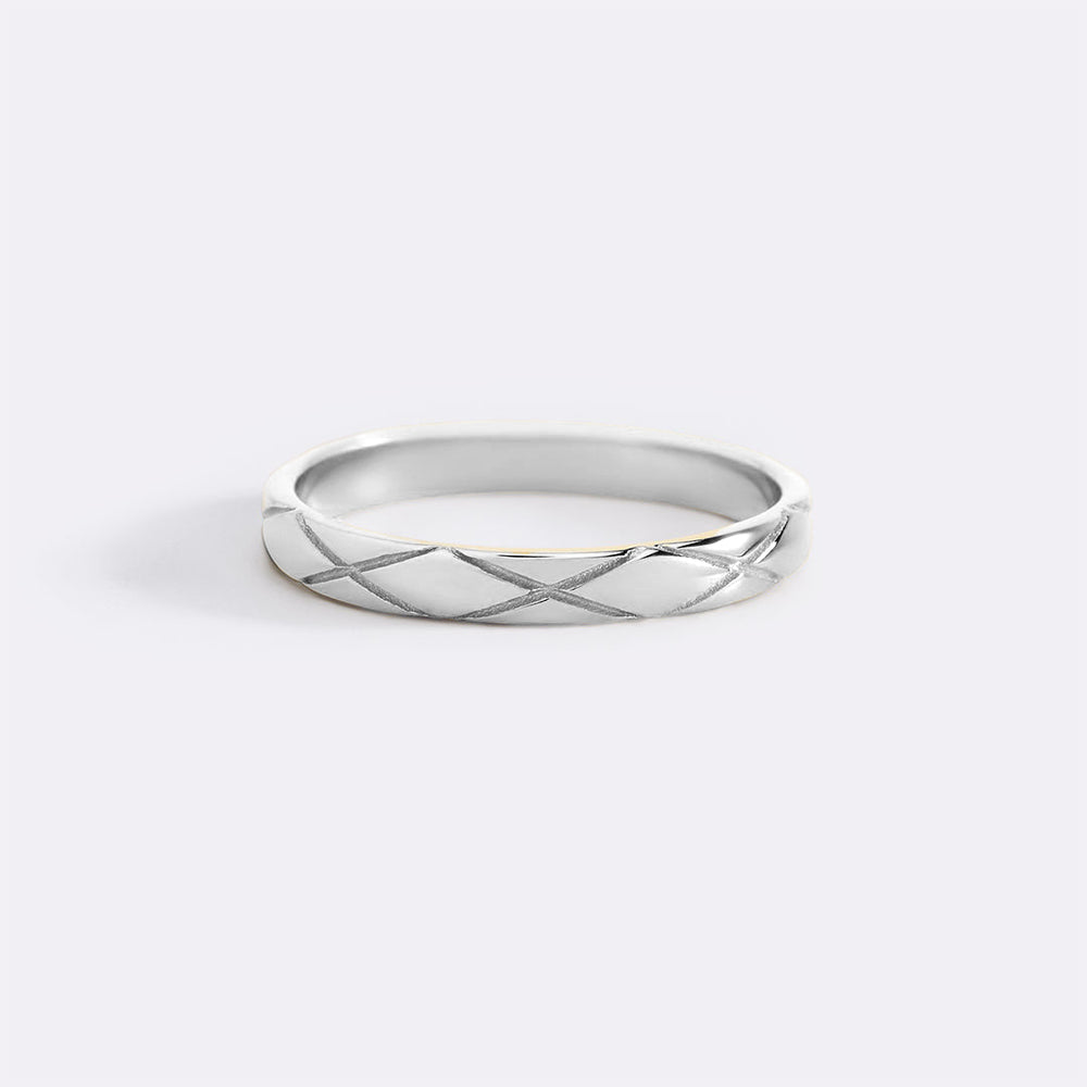 Classic Hatch Ring - 925 Sterling Silver / 7