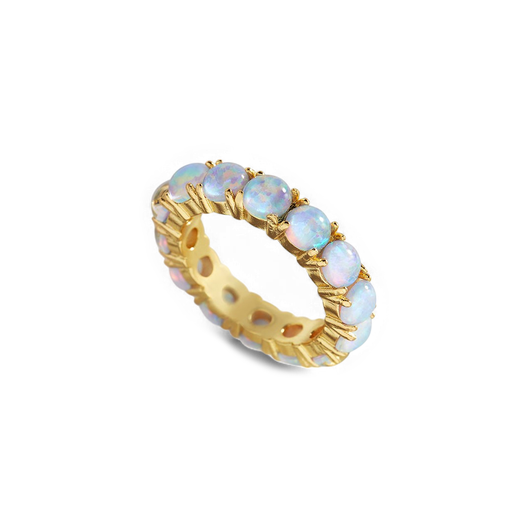 Blue Opal Eternity Ring