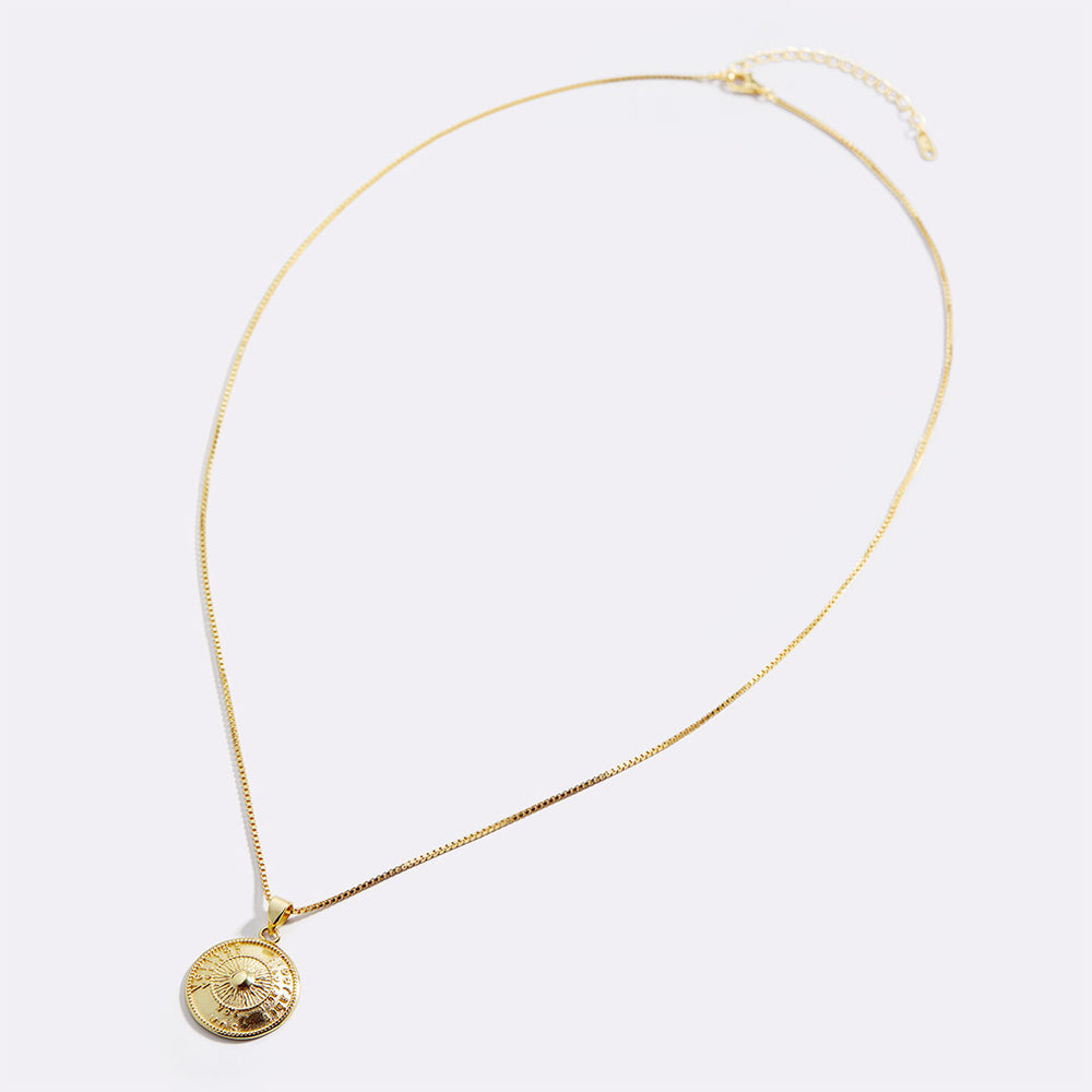 Sun Pendant Necklace - 18k Gold Over Sterling Silver