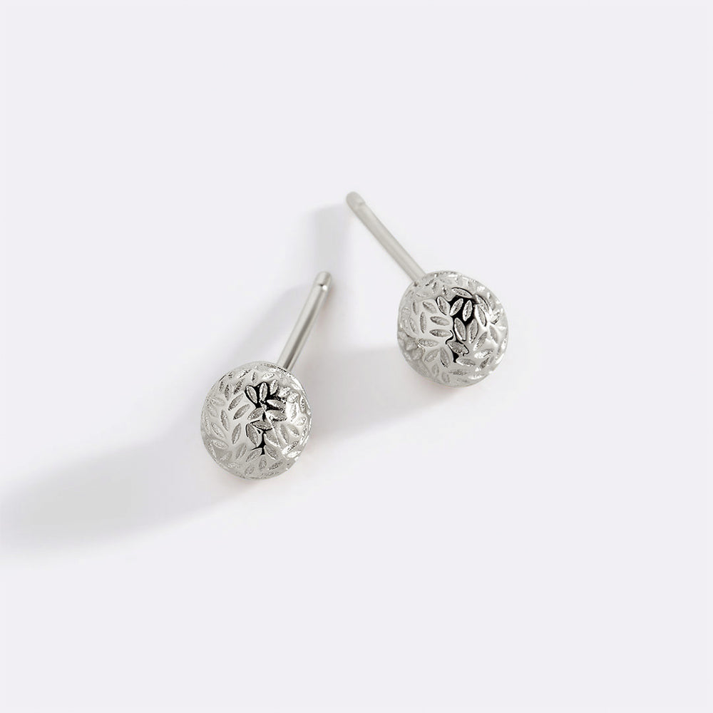 Textured Gold Ball Studs - 925 Sterling Silver