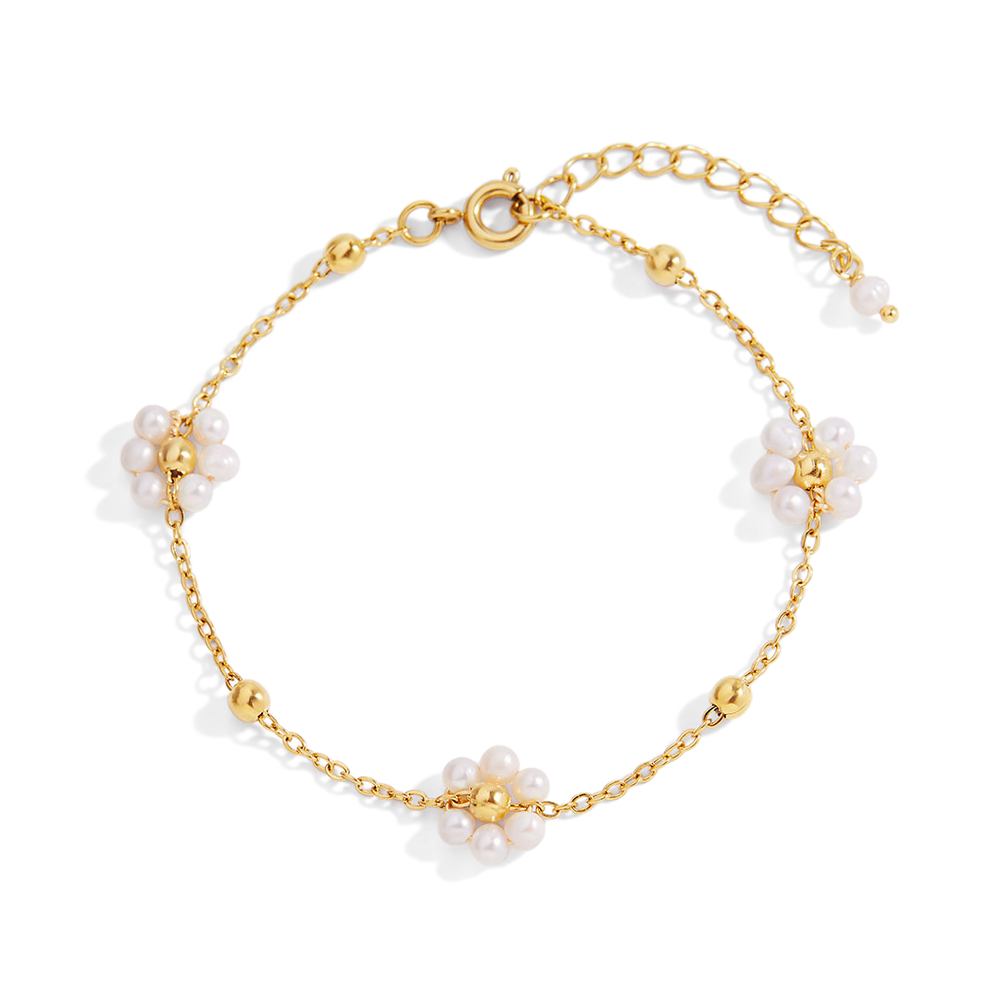 Marguerite Pearl Bracelet - 6.5" + 1.5"