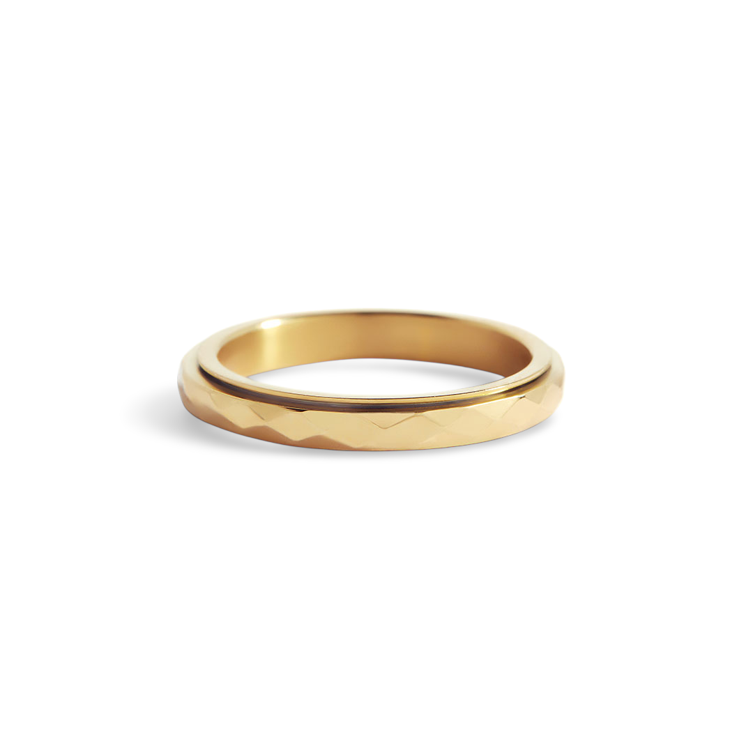 Dainty Hammered Band Spinning Fidget Ring