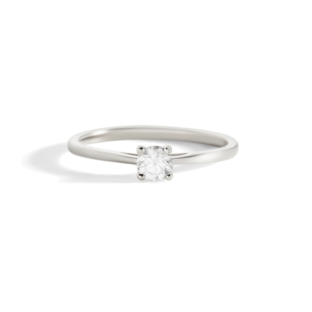Solitaire Diamond Ring - 925 Sterling Silver / 5