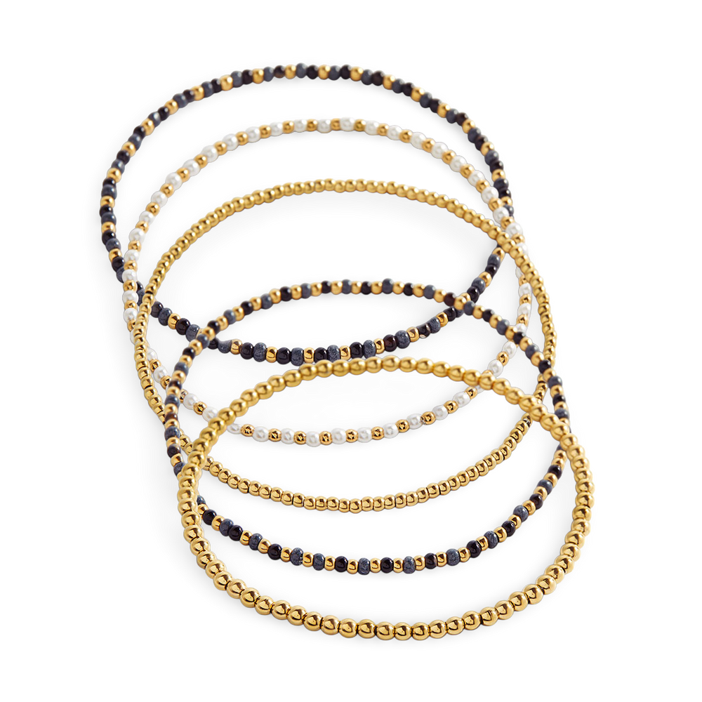 Weather the Storm Beaded Bracelet Stacking Set - 6.5"