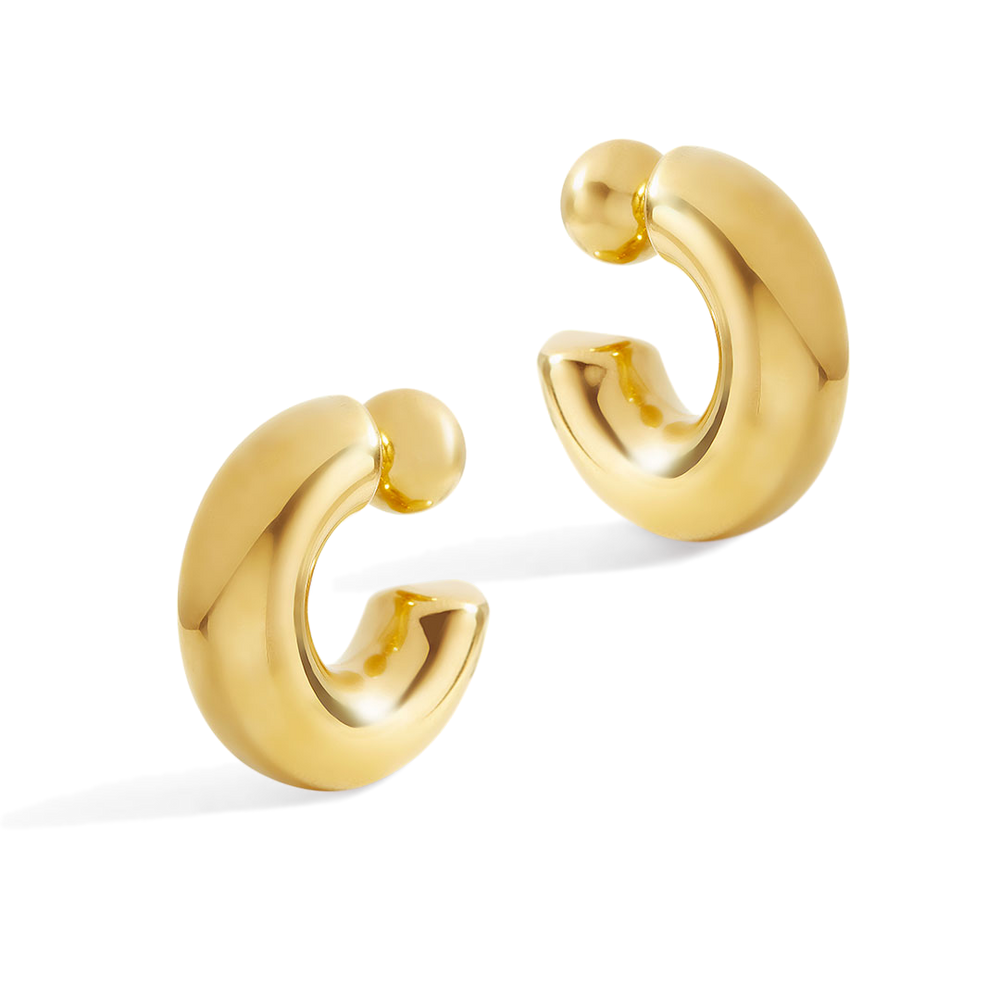 Reversible Hoop Earrings - Gold