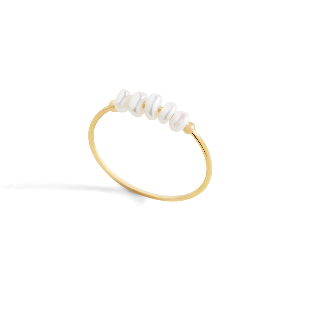 Mini Pearl Ring - 18k Gold Plated / 5
