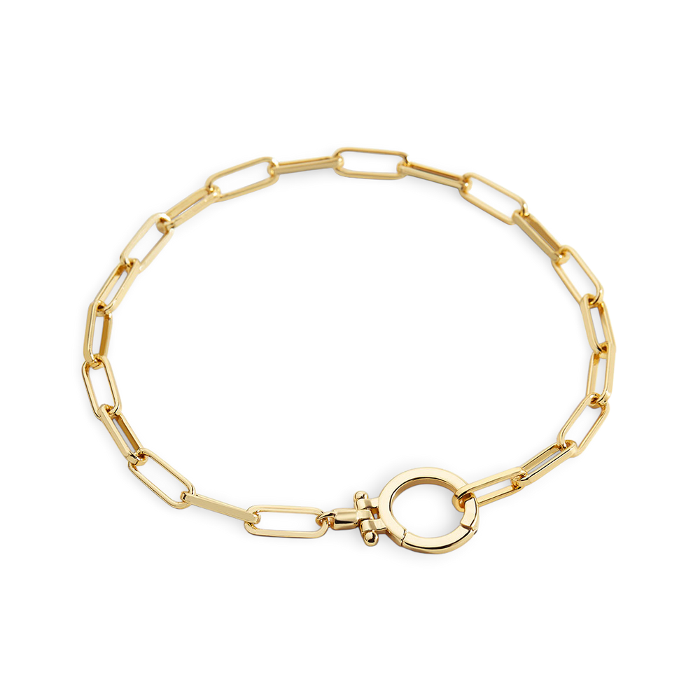 Mint Paperclip Bracelet - 18k Gold Plated / 7"