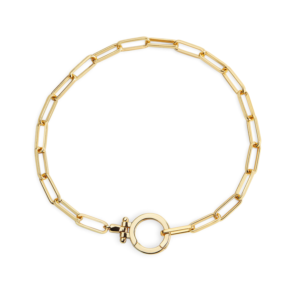 Mint Paperclip Bracelet - 18k Gold Plated / 7"