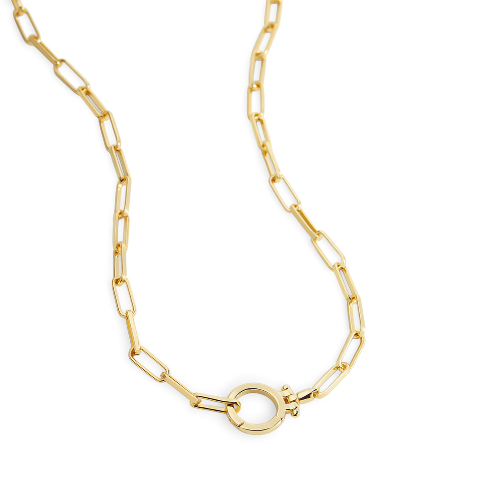 Mint Paperclip Necklace - 18k Gold Plated / 18"