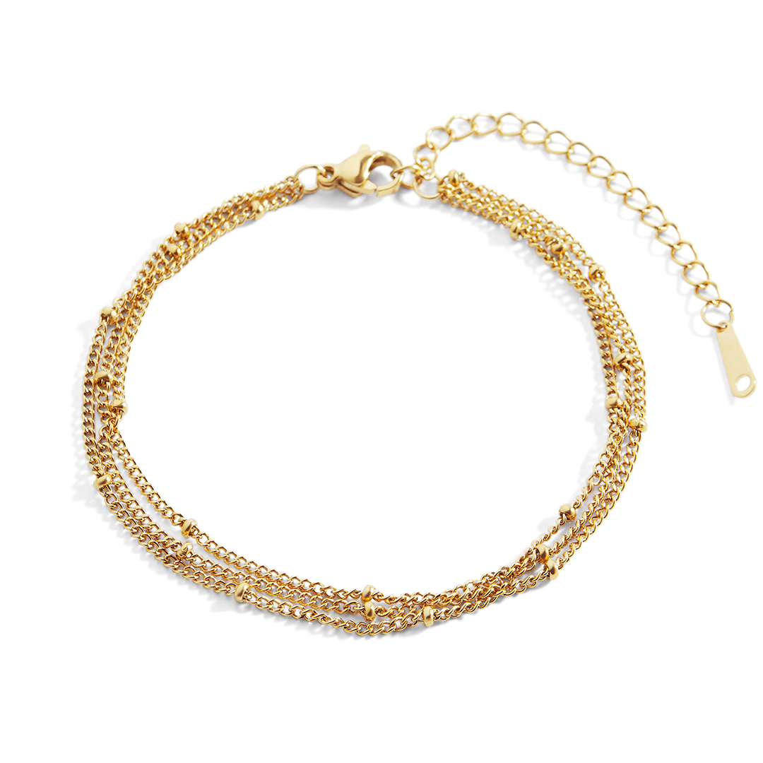 Brazalete de cadena satélite de triple capa