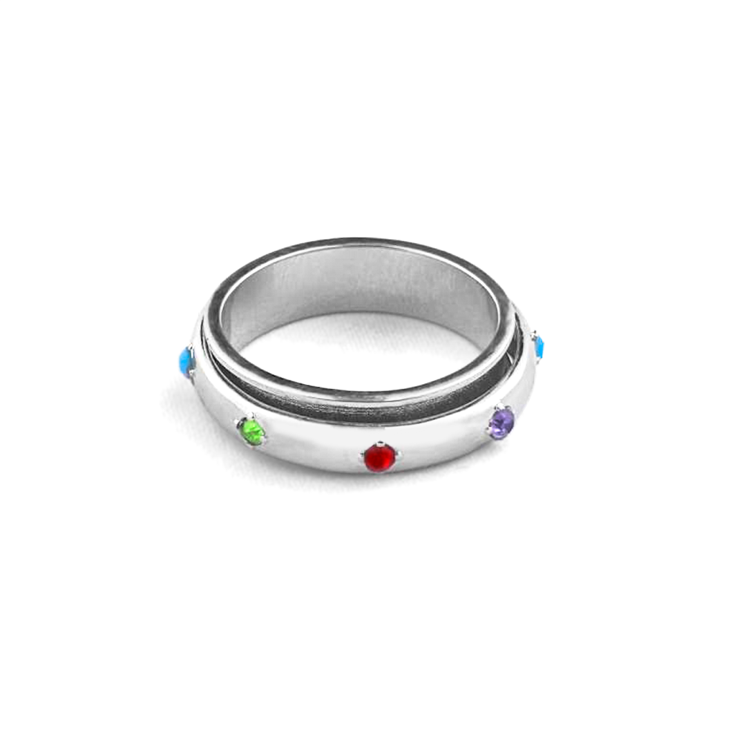 Gemstone Station Fidget Ring