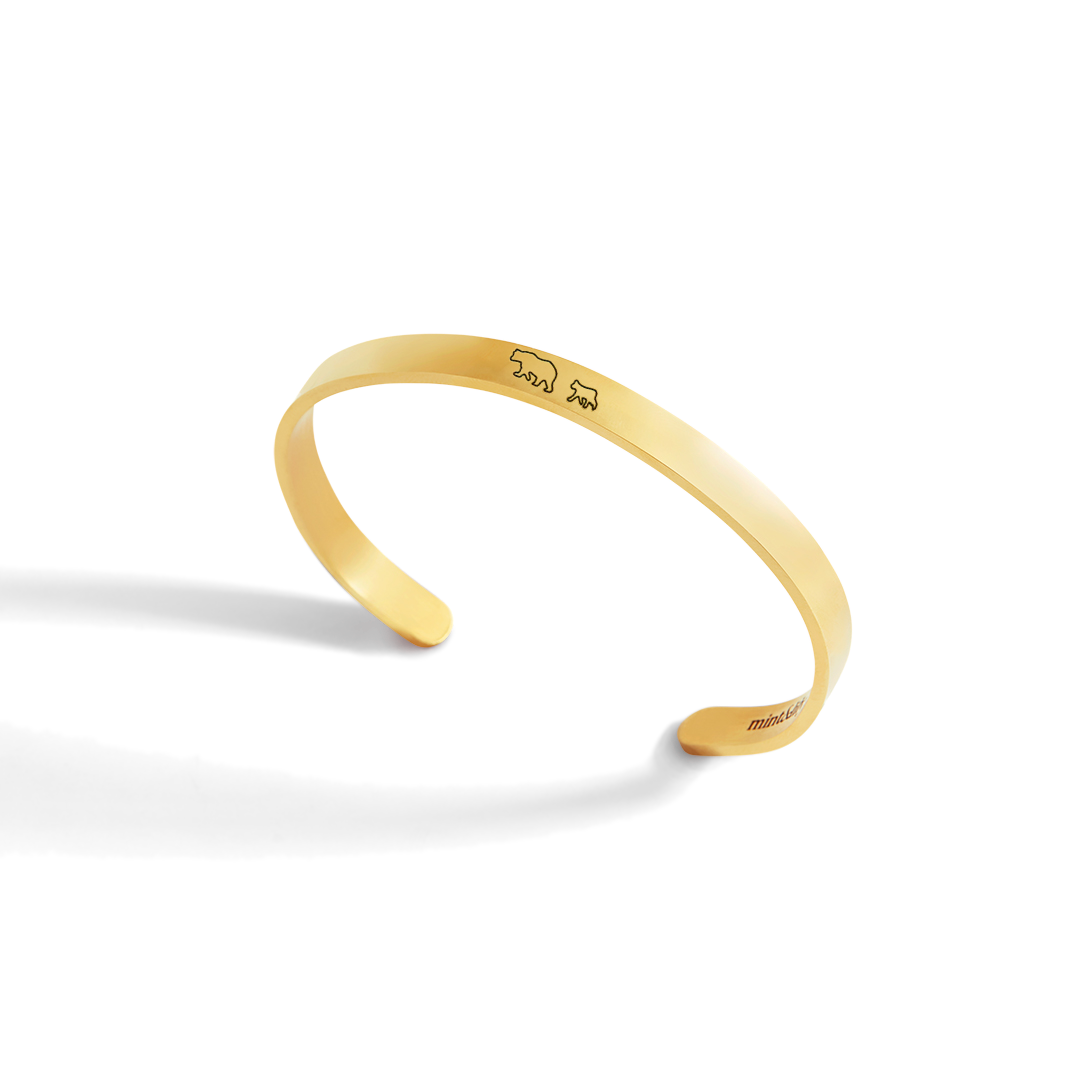 Brazalete personalizable con grabado de mamá osa y sus ositos