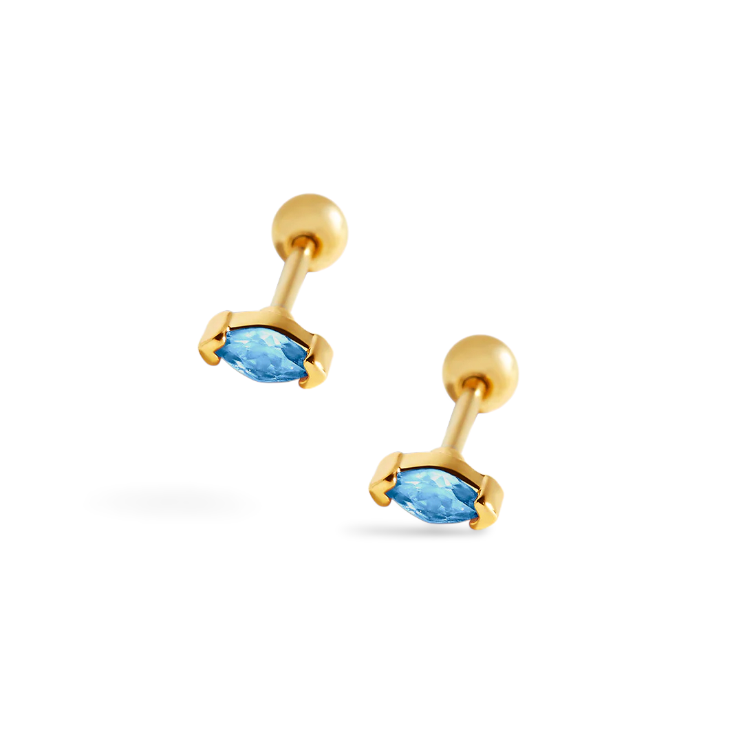 Pendientes durmientes de piedras preciosas Marquis