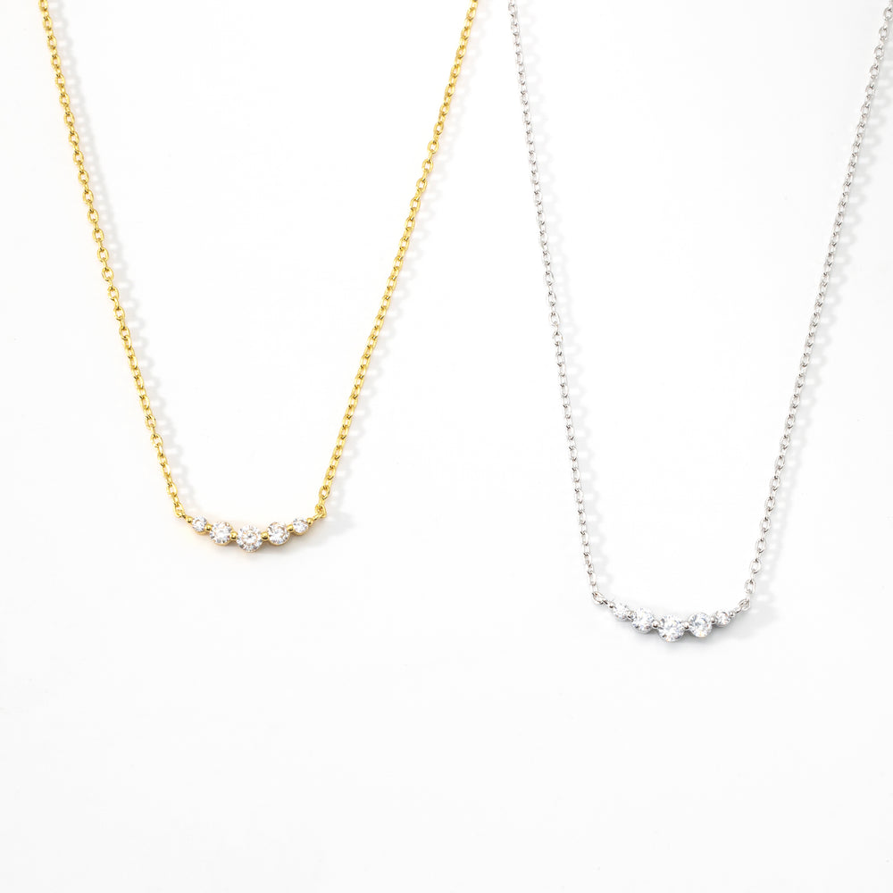 Mini Arc Diamond Necklace - Gold