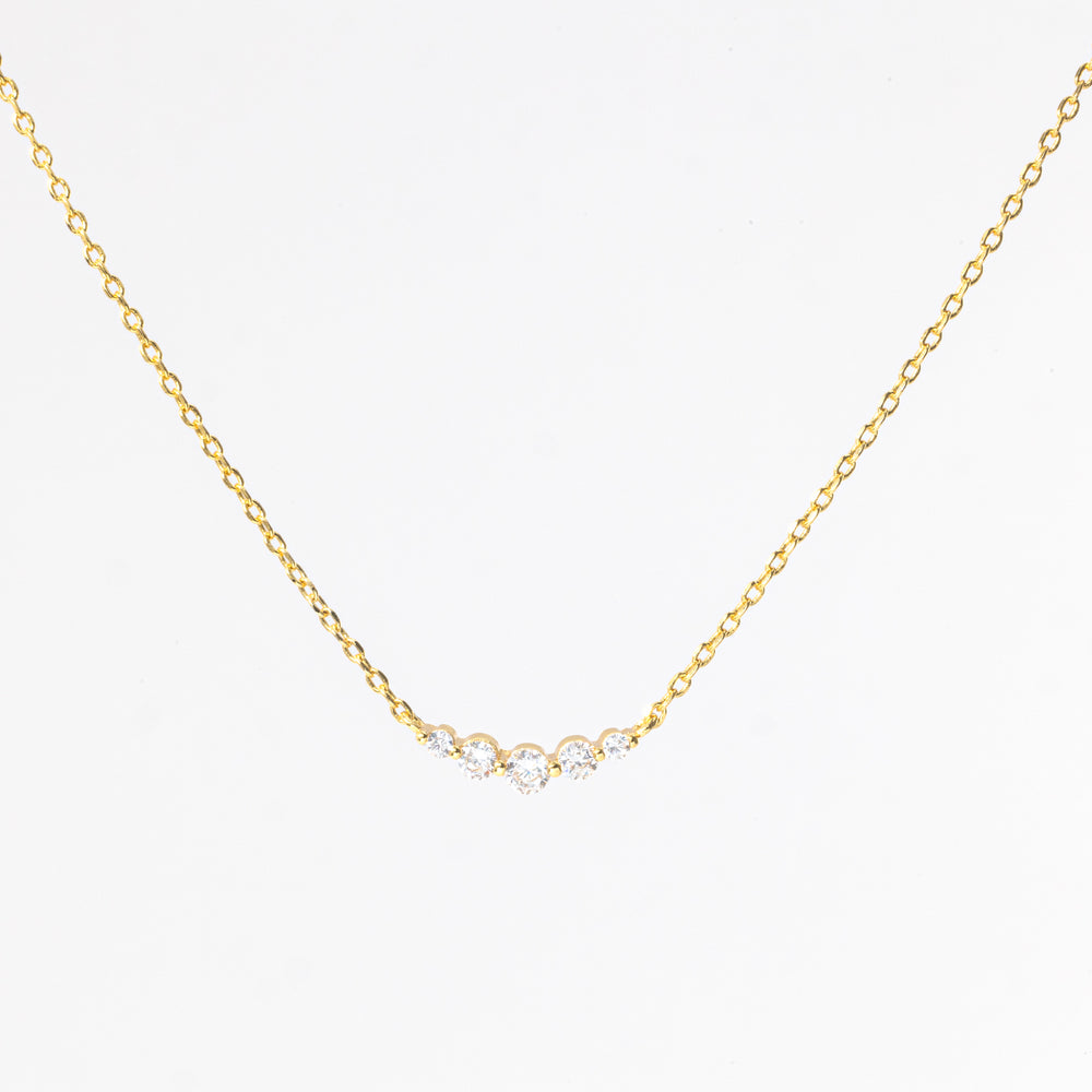 Mini Arc Diamond Necklace - Gold