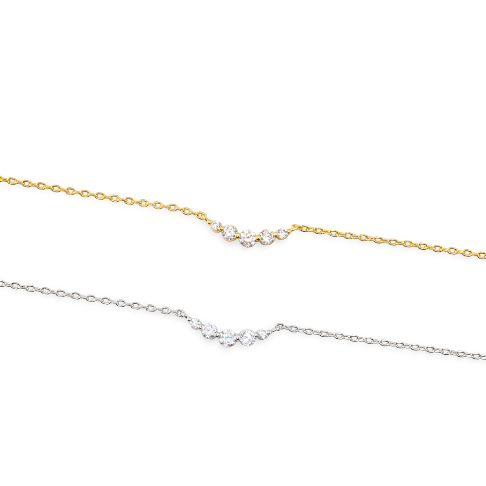 Mini Arc Diamond Necklace - 18k Gold Plated