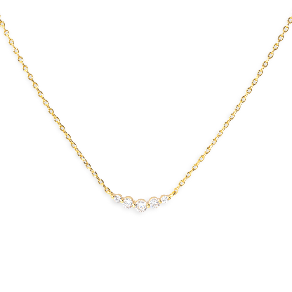 Mini Arc Diamond Necklace - 18k Gold Plated