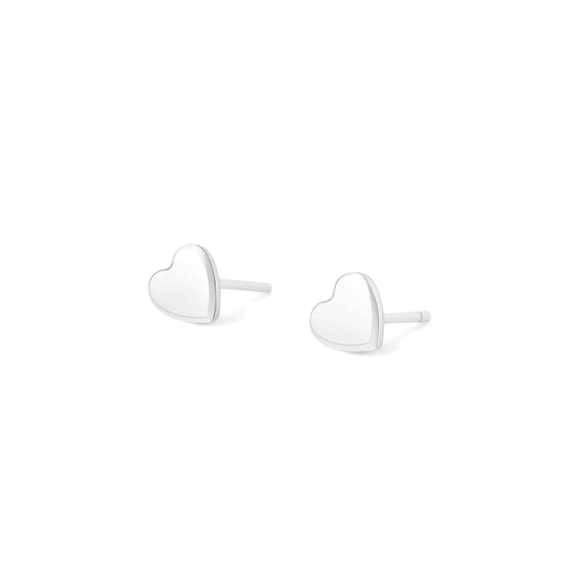 Mini Heart Stud Earrings - 925 Sterling Silver