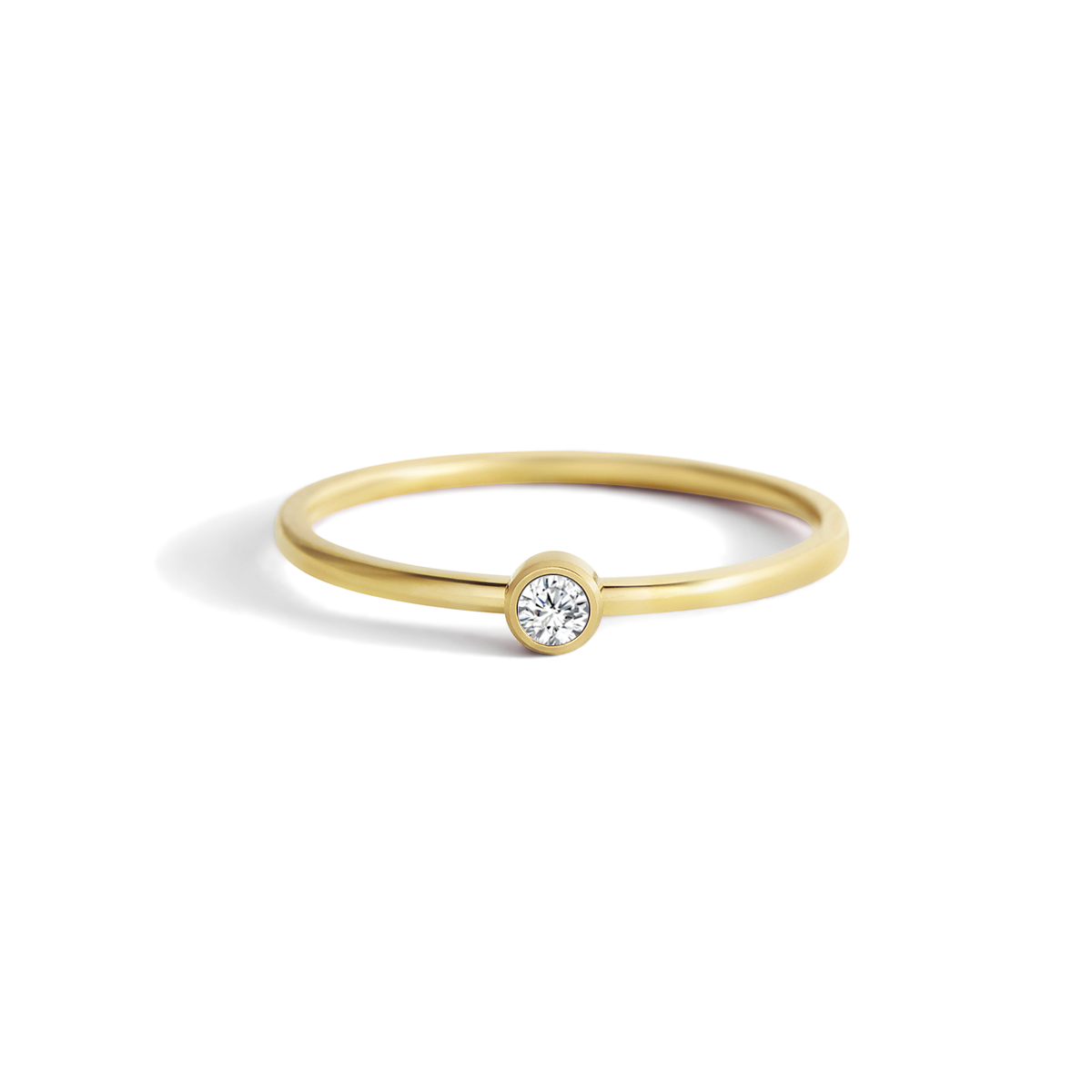 Minimalist Bezel-Set Birthstone Stacking Band