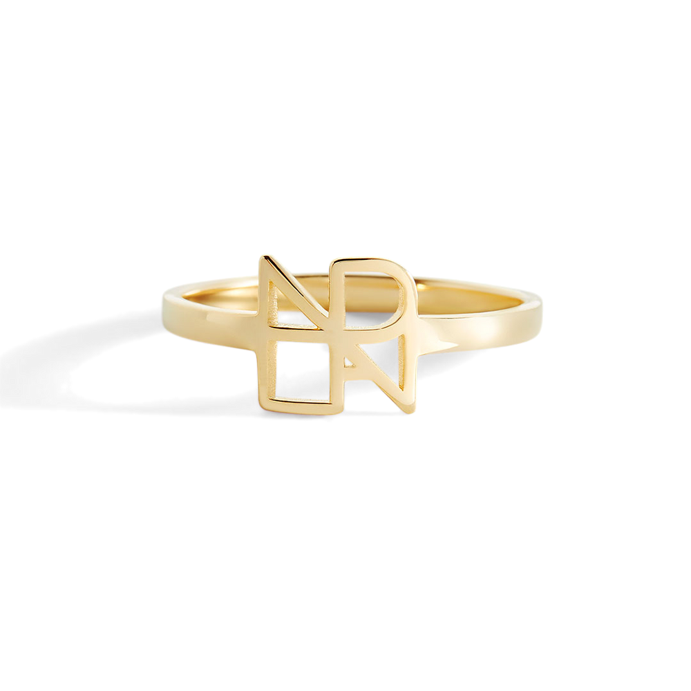 Monogram Name Ring - 18k Gold Plated / 7