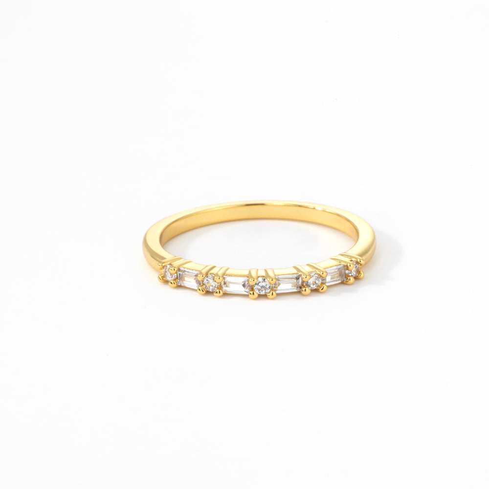 Multi Gem Baguette Stacking Ring - Gold / 5