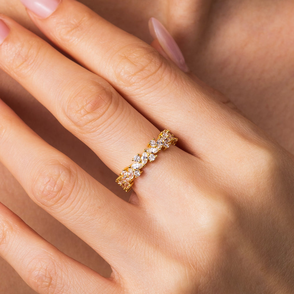 Multi Stone Marquise Ring - Gold / 5