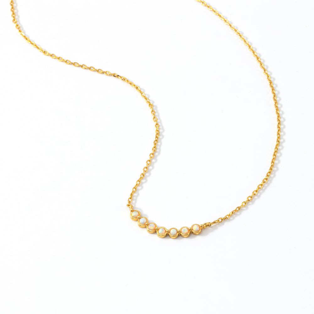 Opal Arc Necklace - Gold / 16" + 2"
