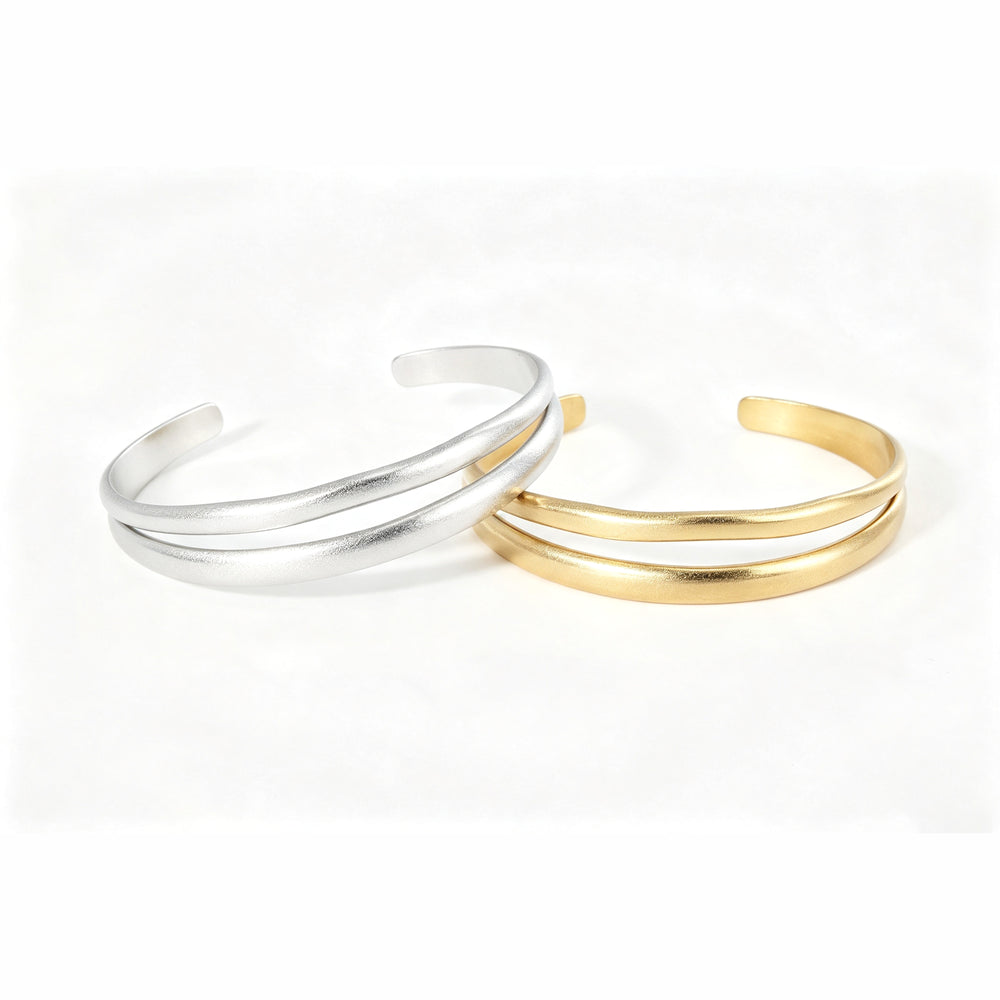 Organic Bangle Bracelet - Gold / 6.5"