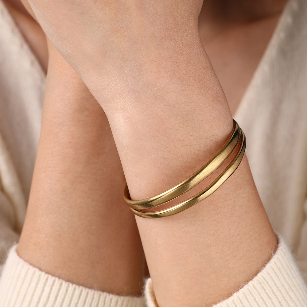 Organic Bangle Bracelet - Gold / 6.5"