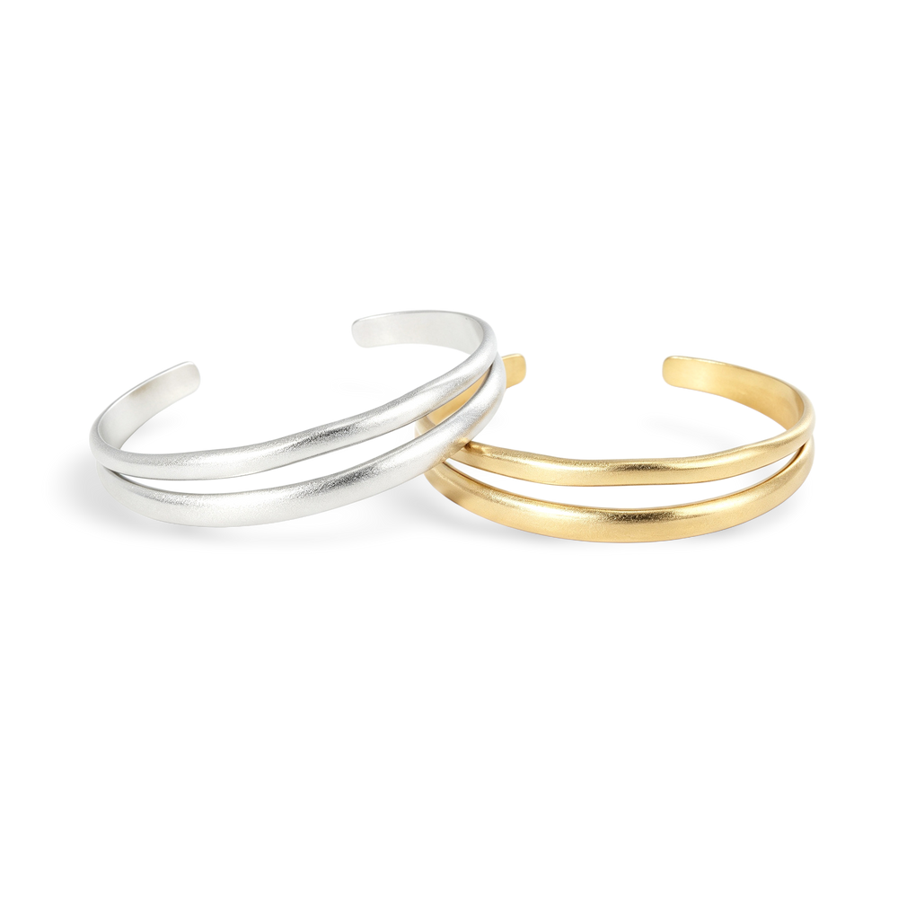 Organic Bangle Bracelet - Gold / 6.5"