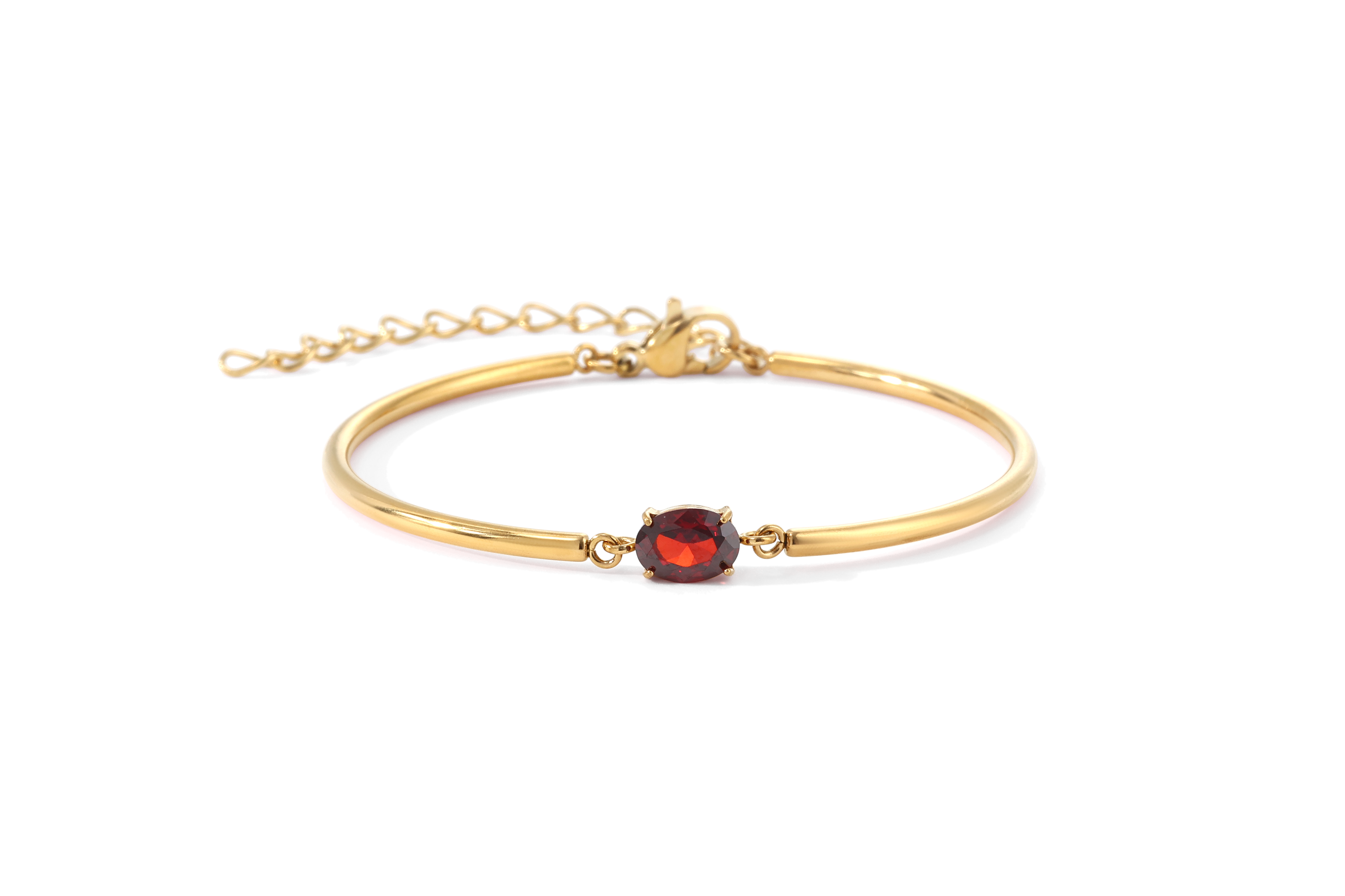 Oval Birthstone Cuff Bracelet