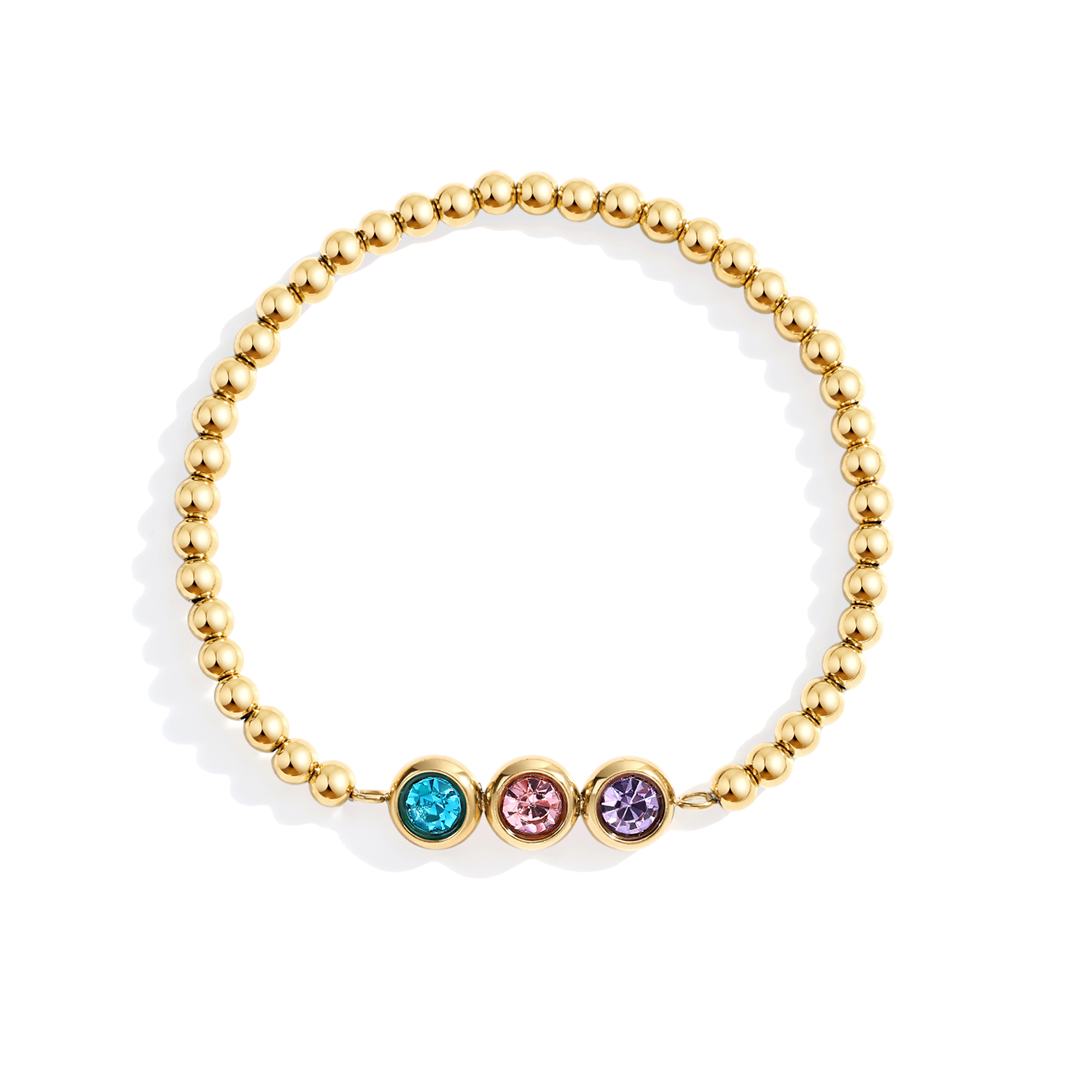 Personalized Birthstone Beaded Bracelet