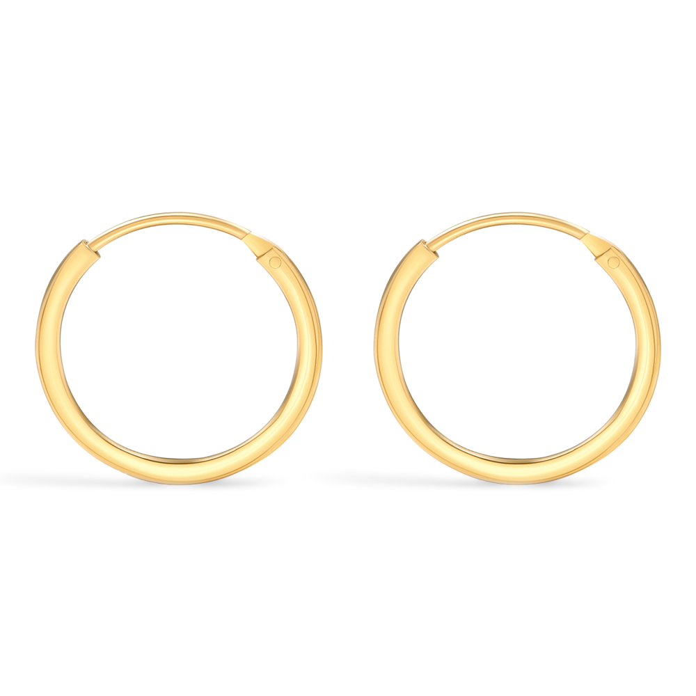 Pendientes de aro sin fin - Chapado en oro de 18 quilates. / 15MM
