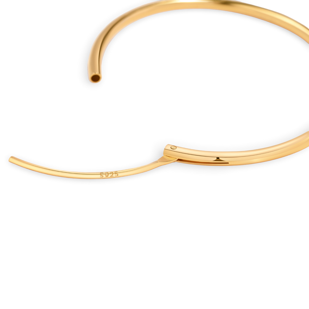 Pendientes de aro sin fin - Chapado en oro de 18 quilates. / 15MM