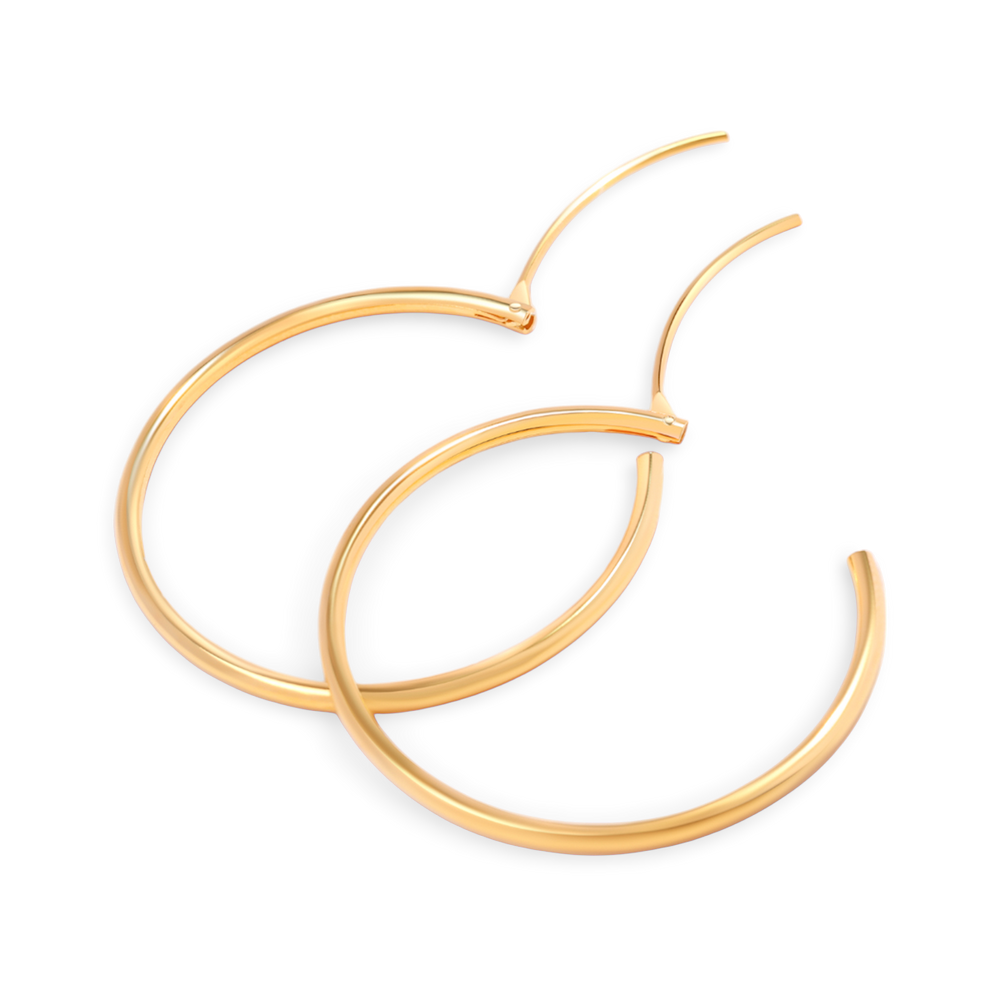 Pendientes de aro sin fin - Chapado en oro de 18 quilates. / 15MM